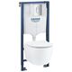 Stelaż Grohe GROHE Solido 4in1: potinkinis unitazo rėmas su WC SEREL Rimless+lėtai nusileidžiančiu dangčiu, chromo mygtuku ARENA COSMOPOLITAN, tvirtinimais, 101046SH0H