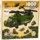 LeanToys Zestaw Klocków Helikopter Wojskowy Militarny Zielony 1000 El