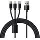 Kabel USB Veger VEGER kabel 3w1 USB A do Lightning / Typ C / Micro USB 2A 12W V303 1,2 m czarny