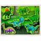 Układanka Drewniana Dinozaury Puzzle Kształty Plansza 12El