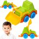 Technok Ciągnik Mini Traktor Ruchome Koła Łyżka Pojazd Rolniczy Do Piaskownicy