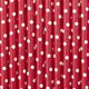 Party Deco Słomki papierowe do picia w kropki, czerwone, 19,5cm, 10 szt. uniwersalny