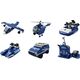 LeanToys Helikopter Śmigłowiec Policyjny Klocki Konstrukcyjne 6w1 Niebieski 1000ele.