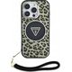 Guess HC IML Leopard Triangle Cord Strap Case for iPhone 16 MagSafe Brown