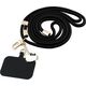 Hello Kitty Patch & Kitty Head Charm Universal Phone Lanyard Black