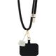 Hello Kitty Patch & Kitty Head Charm Universal Phone Lanyard Black