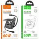 HOCO kabel All-in-one zwijany w zestawie z wymiennymi końcówkami PD 3A 60W U140 0,95 m czarny
