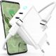 Ładowarka Jellico JELLICO ładowarka sieciowa EU19 GaN PD 40W 2xUSB-C Biały   Kabel 2x USB - C