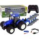 LeanToys Traktor Zdalnie Sterowany 1:24 Niebieski Pług Metal