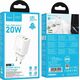 HOCO ładowarka sieciowa USB A + Typ C PD QC3.0 3A 20W N61 biała