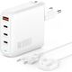 Φορτιστής 4smarts 4smarts Ladegerät GaN Flex Pro 100W 3 USB-C+1 USB-A, λευκό 13358999 4252011903870