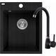Νεροχύτης Laveo SBHA710T ΝΕΡΟΧΥΤΗΣ CHICHI POLIGRAN 1-ΘΑΛ. 48X39 ΜΑΥΡΟΣ + ΣΥΦ. ΜΕ ΜΠΑΤ. ELZA // ZL.LA.CHICHI-48X39-CZ+SYF