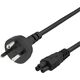 Power cable, 2m, DK 2-5a to IEC C5, 2.4A, earthed, black