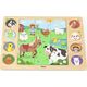 Viga Toys VIGA Drewniane Puzzle Odgadnij Po Cieniu - Farma Układanka 17 el.