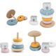 Viga Toys VIGA PolarB Zestaw Drewniana Piramidka + Przebijanka z Młoteczkiem Miś Polarny Montessori