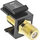 InLine Keystone installation adapter, connection coupling for satellite cable, 2x F-sockets, white