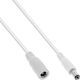 InLine InLine® DC extension cable, DC plug male/female 5.5x2.5mm, AWG 18, white, 3m