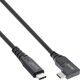 InLine InLine® USB4 cable, USB Type-C, one side angled, PD 240W, 8K60Hz, TPE black, 2m