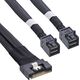 InLine InLine® Slim SAS cable, SFF-8654 8i to 2x SFF-8643, 0.5m