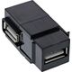 Adapter USB InLine InLine® USB 2.0 Snap-In module, USB-A F/F, angled, black housing