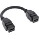 Adapter AV InLine InLine® HDMI 2x Keystone cable 4K/60Hz, HDMI A female/female, black, 0.2m
