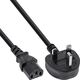Kabel zasilający InLine InLine® Power cable, England plug to 3pin IEC C13, black, H05VV-F, 3x0.75mm², 0,5m