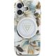 Etui Guess Glitter Flowers Triangle       Buttons MagSafe do iPhone 16 biały