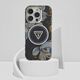 Etui Guess Glitter Flowers Triangle       Buttons MagSafe do iPhone 16 Pro Max czarny