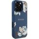 Etui Guess Grained Printed Flower         Pattern MagSafe do iPhone 16 Pro Max niebieski