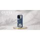 Etui Guess Grained Printed Flower         Pattern MagSafe do iPhone 16 Pro Max niebieski