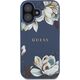 Etui Guess Grained Printed Flower         Pattern MagSafe do iPhone 16 niebieski
