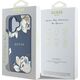 Etui Guess Grained Printed Flower         Pattern MagSafe do iPhone 16 niebieski