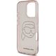 Etui Karl Lagerfeld IML Rhinestones Karl  Head do iPhone 16 Pro różowy