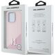 Etui Karl Lagerfeld Silicone Shadow       Metal Initial MagSafe do iPhone 15 Pro różowy