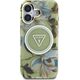 Etui Guess Glitter Flowers Triangle       Buttons MagSafe do iPhone 16 zielony