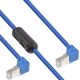 InLine InLine® Patch cable two side down angled, S/FTP (PiMf), Cat.6, 250MHz, PVC, copper, blue, 1.6m, with UL and 1 ferrite