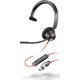 POLY Zestaw słuchawkowy Blackwire 3310 z certyfikatem Microsoft Teams +USB-C/A Adapter TAA