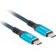 KABEL USB-C M/M USB4 1M 240W 8K 60HZ CZARNO-NIEBIESKI LANBERG