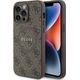 Guess Guess GUHMP15LG4GFRW iPhone 15 Pro 6.1" brązowy/brown hardcase 4G Collection Leather Metal Logo MagSafe