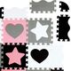 NILS Fun MD03 MATA DZIECIĘCA PUZZLE KOJEC PINK HEARTS 36 ELEMENTÓW 140x140CM NILS FUN