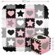 NILS Fun MD03 MATA DZIECIĘCA PUZZLE KOJEC PINK HEARTS 36 ELEMENTÓW 140x140CM NILS FUN