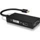 Adapter AV Icy Box DisplayPort Mini - HDMI - D-Sub (VGA) - DVI-I czarny (IB-AC1032)