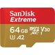 Karta SanDisk Extreme MicroSDXC 64 GB Class 10 UHS-I/U3 A2 V30 (SDSQXA2-064G-GN6MA)