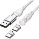 Καλώδιο USB 4smarts 4smarts USB-C/A 540° Μαγνητικό Καλώδιο GravityCord 100W 1,8m λευκό