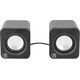 MANHATTAN Lautsprecher f�r PC und Laptop 2600 Series zwei verbundene Lautsprecher 1,4 m USB-Kabel USB-C/USB-A-Adapter schwarz/silber