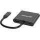 MANHATTAN USB-C auf Dual-Monitor-Adapter zwei HDMI bis 4K60Hz USB-A 480 Mbit/s und USB Power Delivery 100W Ports Aluminium schwarz