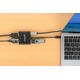 MANHATTAN USB-C auf Dual-Monitor-Adapter zwei HDMI bis 4K60Hz USB-A 480 Mbit/s und USB Power Delivery 100W Ports Aluminium schwarz