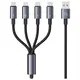 USAMS USB-A / 2xUSB-C, Lightning, MicroUSB cable 15W 1.2m Aluminum Alloy Data Cable Sufeng Series