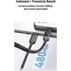 Usams USAMS Kabel USB-C na USB-C 100W 1,2m      Zinc Alloy Fast Charging Data Cable Meteor Series SJ744USB01 (US-SJ744)