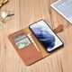 iCarer iCarer Haitang Leather Wallet Case skórzane etui do Samsung Galaxy S22+ (S22 Plus) portfel obudowa pokrowiec brązowy (AKSM05BN)